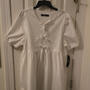 BE BY CHETTA B BRAND WOMEN'S WHITE SHORT SLEEVE SUMMER DRESS SIZE XL